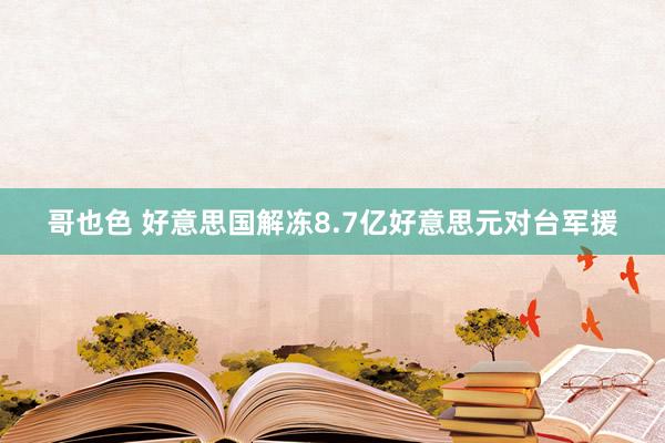 哥也色 好意思国解冻8.7亿好意思元对台军援