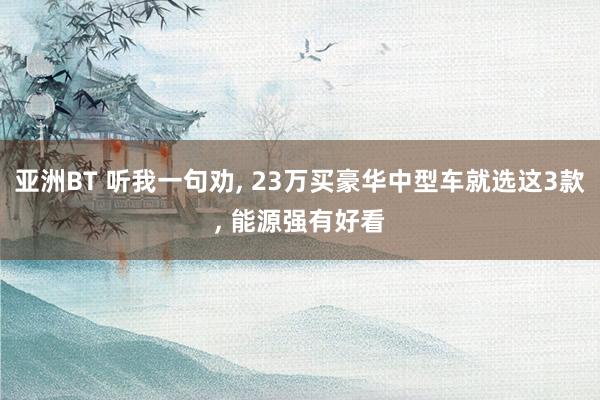 亚洲BT 听我一句劝， 23万买豪华中型车就选这3款， 能源强有好看