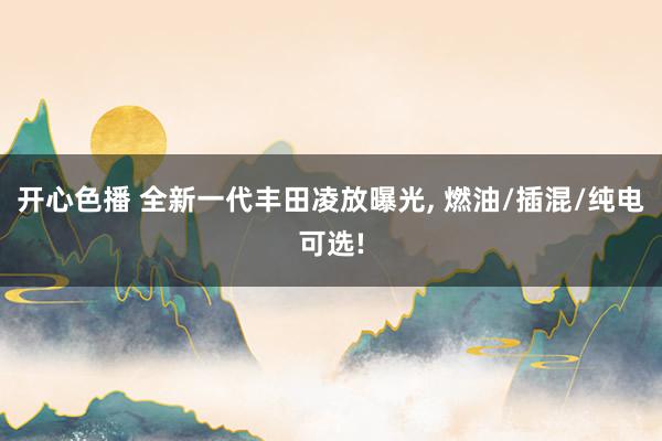 开心色播 全新一代丰田凌放曝光， 燃油/插混/纯电可选!
