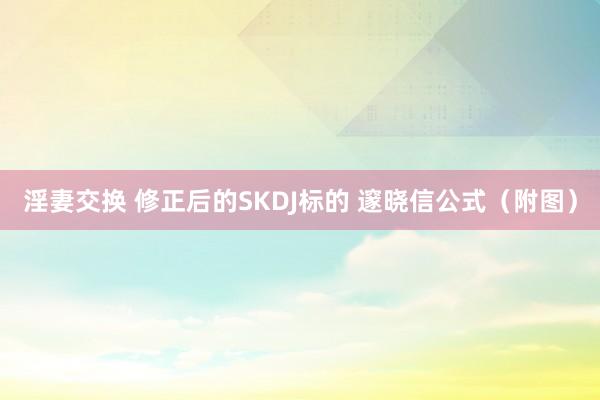 淫妻交换 修正后的SKDJ标的 邃晓信公式（附图）