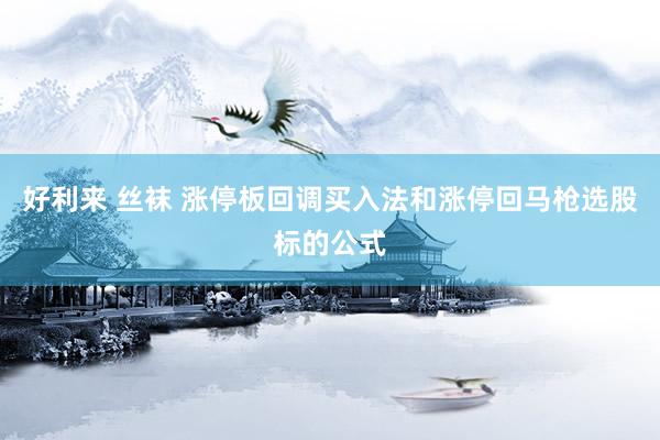 好利来 丝袜 涨停板回调买入法和涨停回马枪选股标的公式